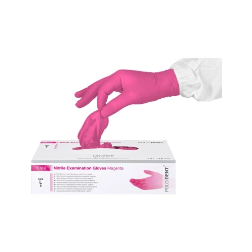 PoloDent Pearl nitrile non poudrés magenta large 100 pcs