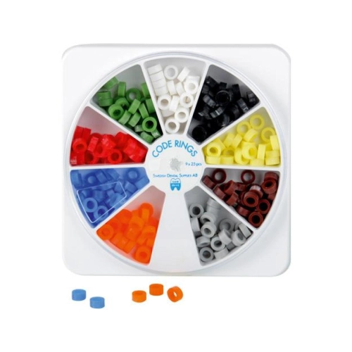 Instruments de bagues colorées distributeur 9x 25 pcs