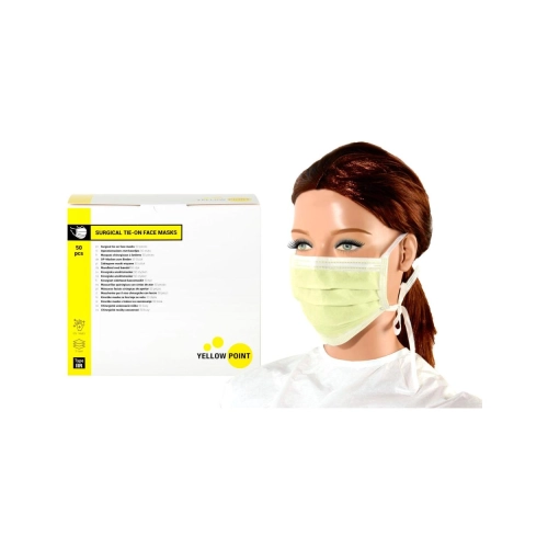 Y.P. masques Type IIR avec cordelettes jaune 50 pcs