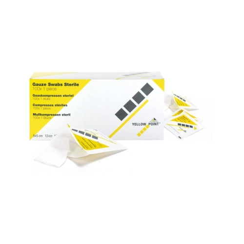 Yellow Point compresses tissées stériles 5x5 cm 100x 1 pcs